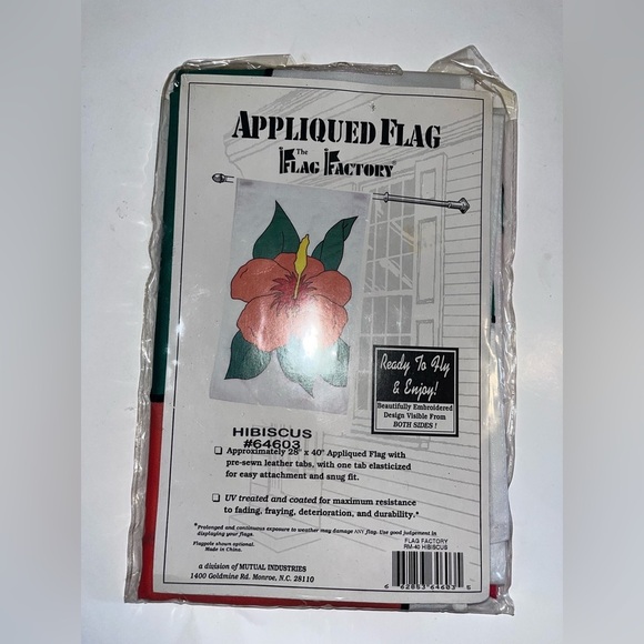 NEW Outdoor Flag Pattern The Flag Factory 28" x 40" HIBISCUS FLOWER #64603 - Picture 1 of 2